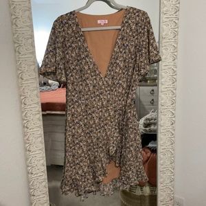 Floral Pink Lily wrap dress